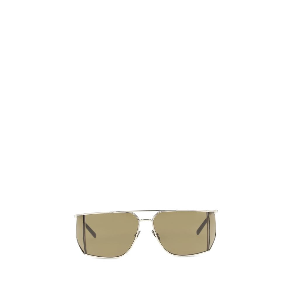 Saint Laurent Silver Metal Shield Sunglasses