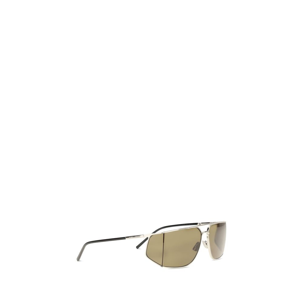 Saint Laurent Silver Metal Shield Sunglasses