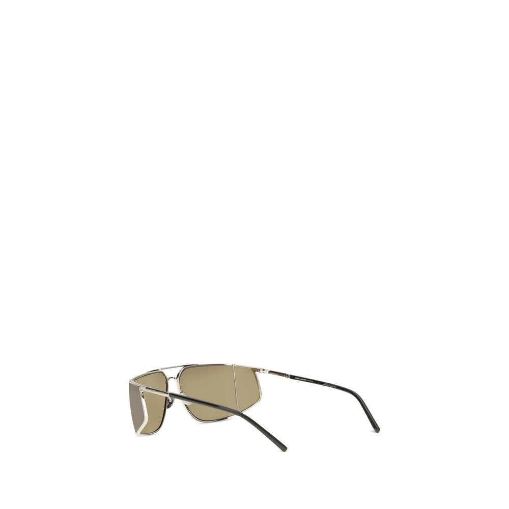 Saint Laurent Silver Metal Shield Sunglasses