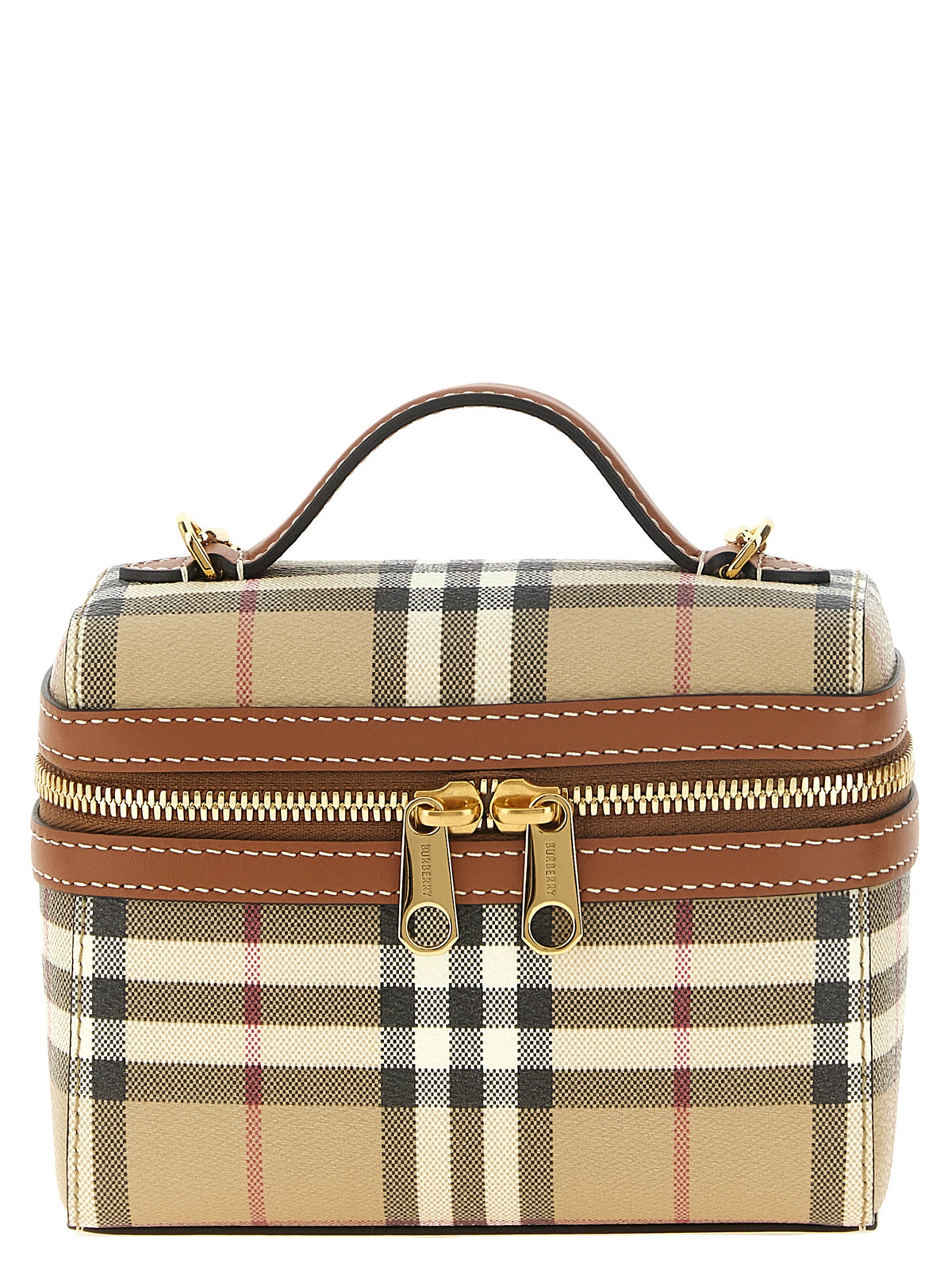 Burberry Vanity Mini Beige Check Crossbody Bag