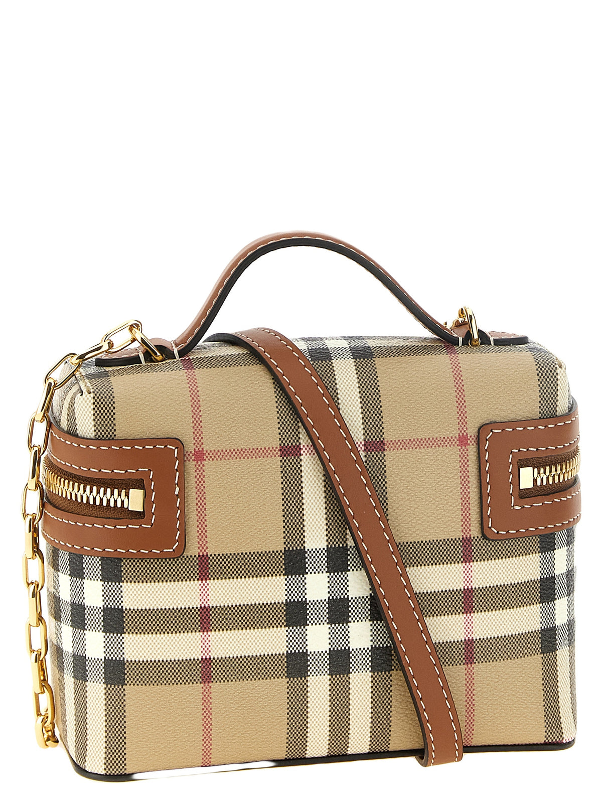 Burberry Vanity Mini Beige Check Crossbody Bag