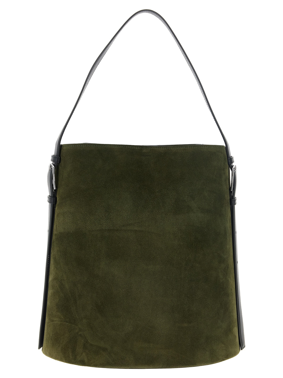 Coperni Ergonomic Olive Suede & Black Leather Tote