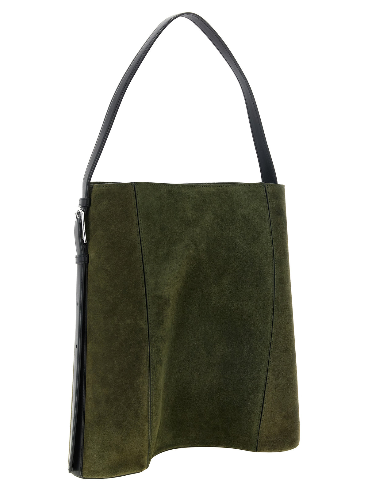Coperni Ergonomic Olive Suede & Black Leather Tote