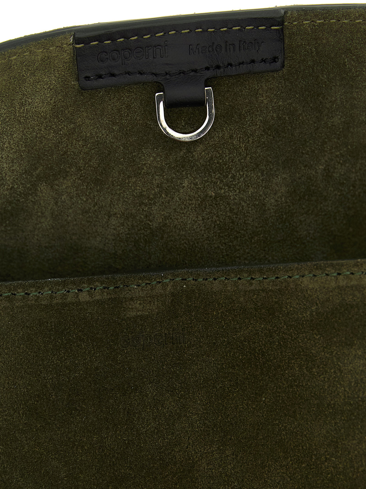 Coperni Ergonomic Olive Suede & Black Leather Tote