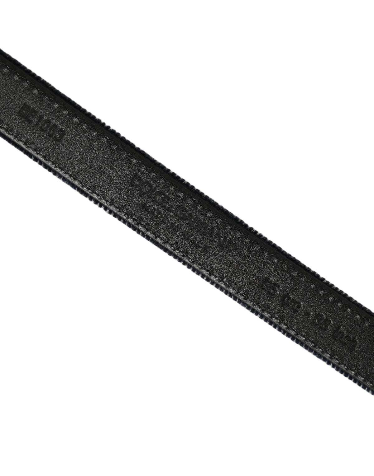 Dolce & Gabbana Dark Blue Velvet Logo-Buckle Belt