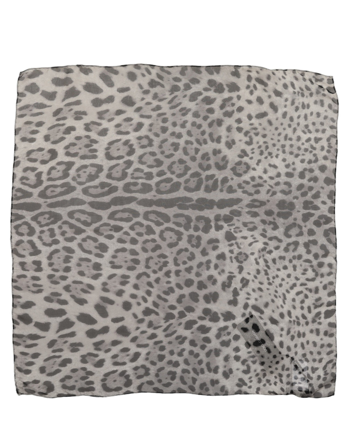 Dolce & Gabbana Gray Leopard Print Silk Foulard