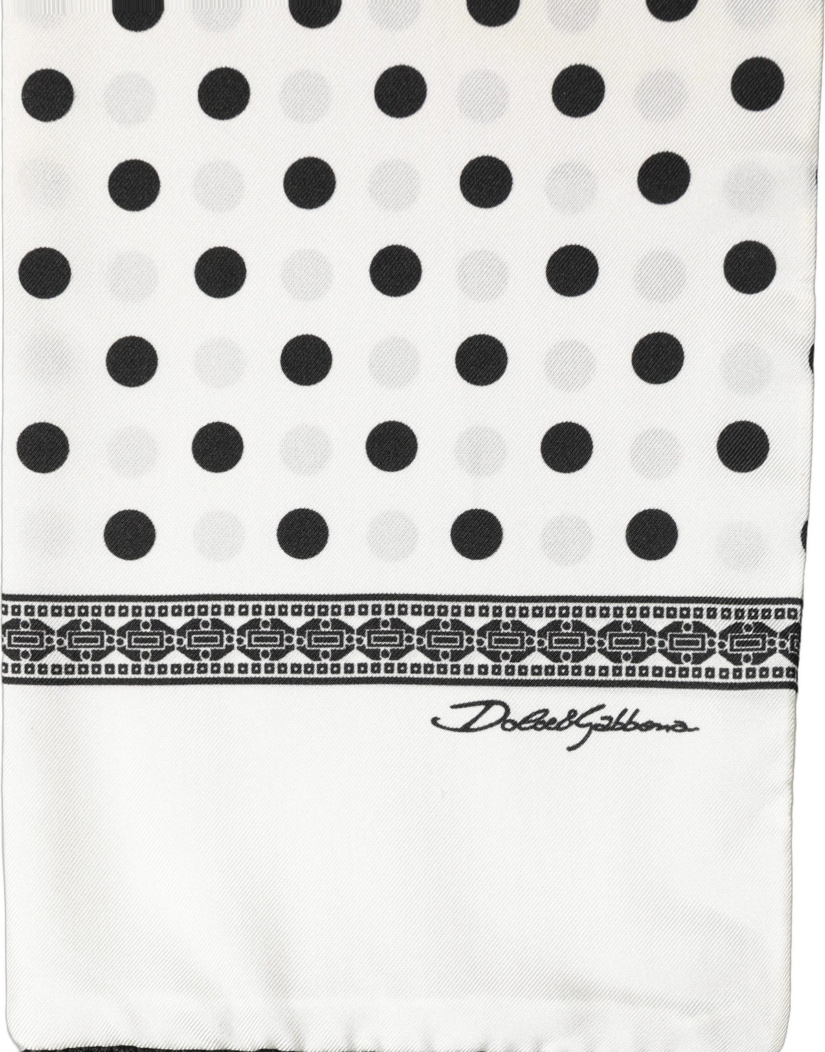 Dolce & Gabbana Black & White Polka Dot Silk-Blend Scarf