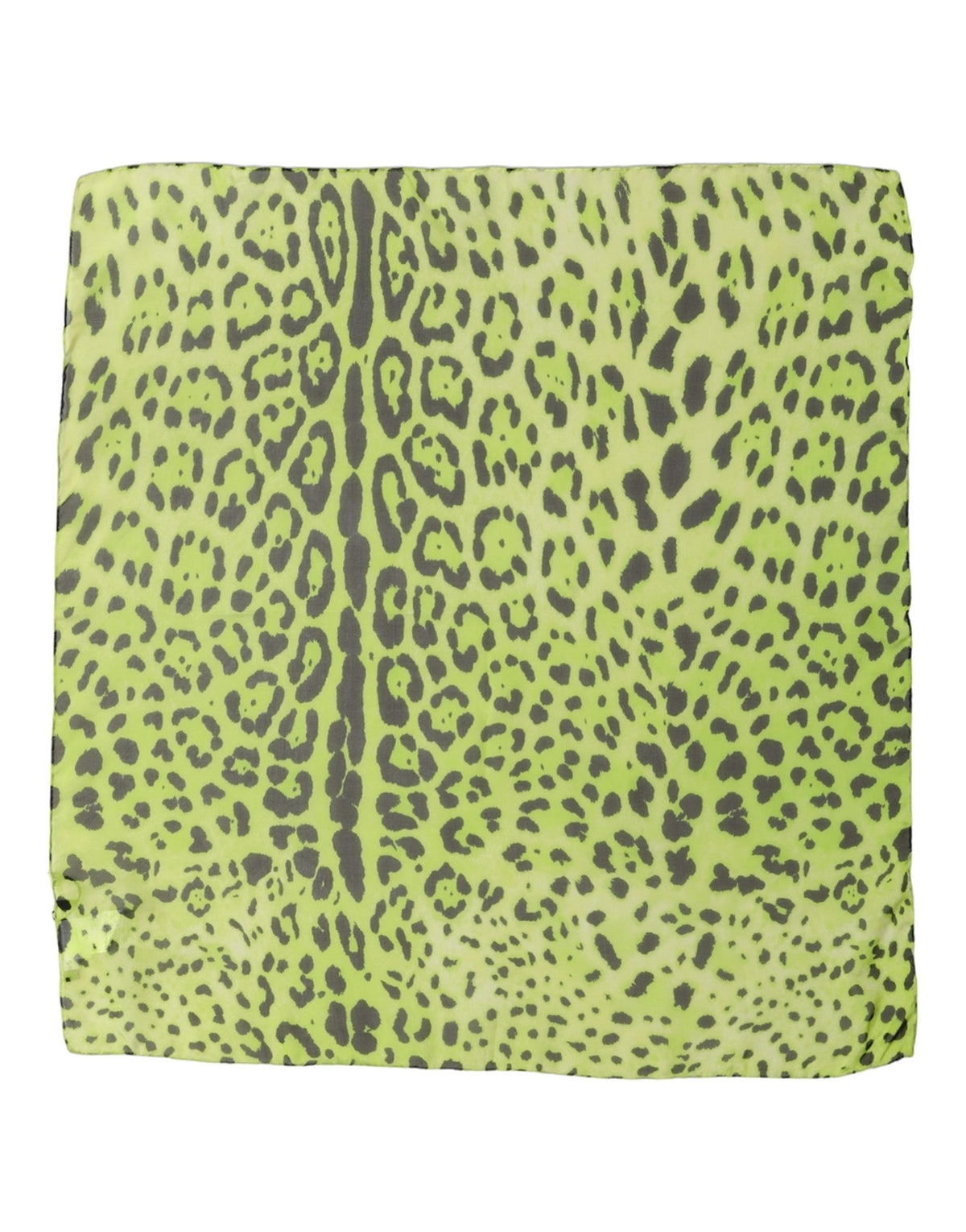 Dolce & Gabbana Green Leopard Print Silk Foulard