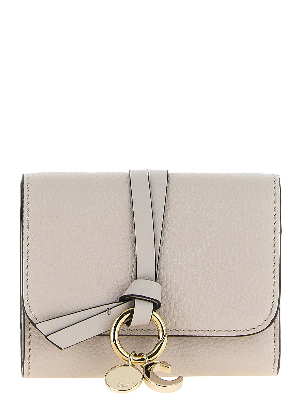 Chloé Alphabet Light Grey Calf Leather Tri-Fold Wallet