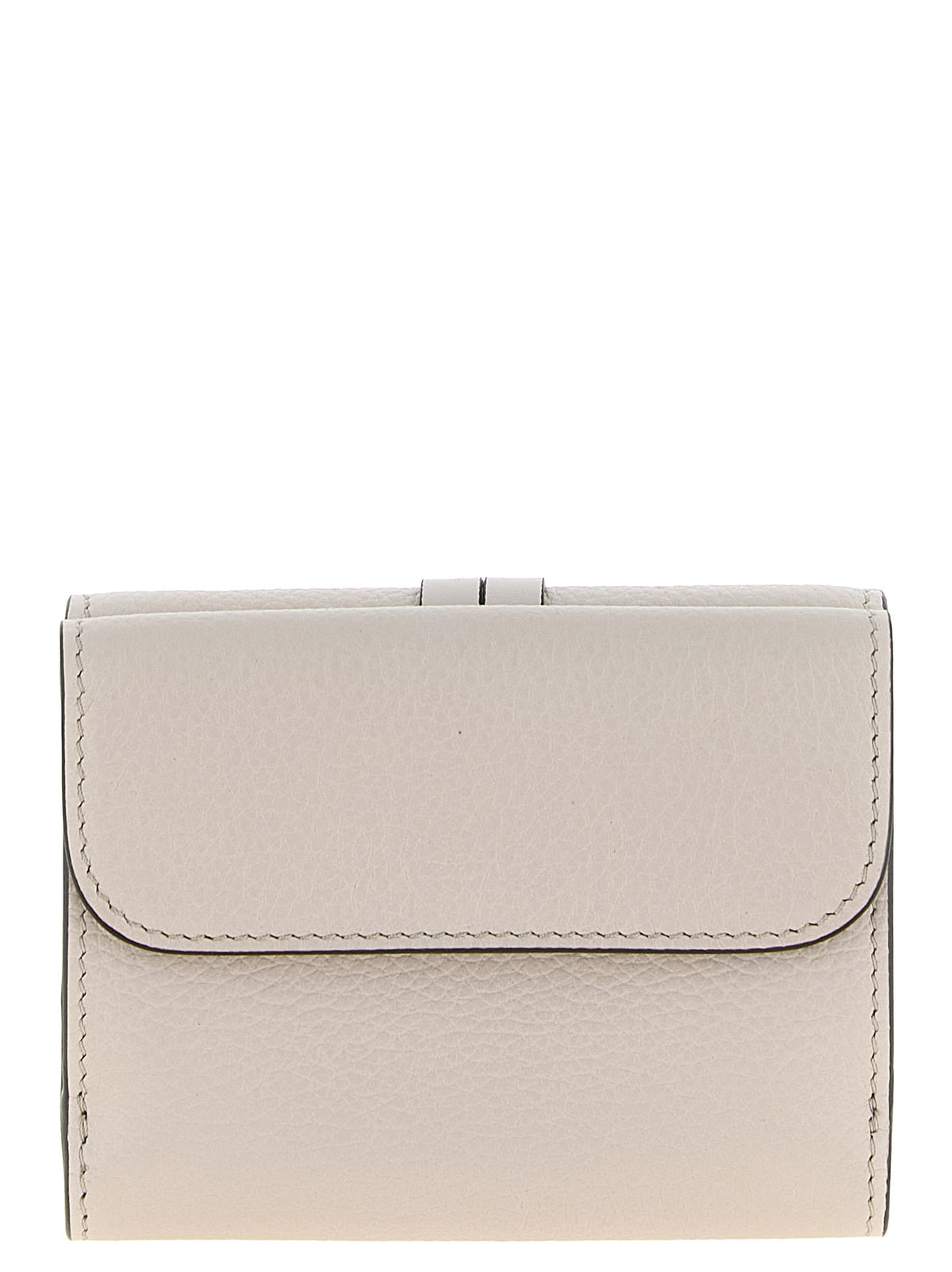 Chloé Alphabet Light Grey Calf Leather Tri-Fold Wallet