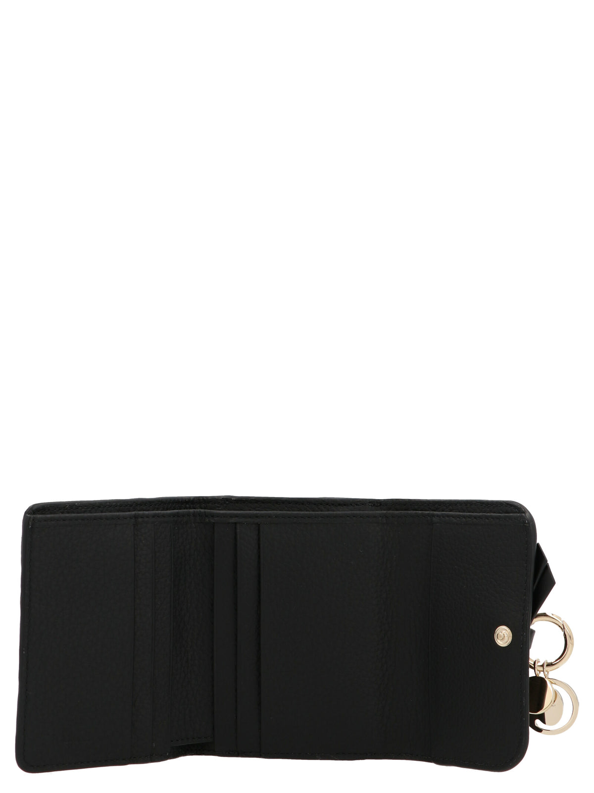 Chloé Alphabet Black Calf Leather Tri-Fold Wallet