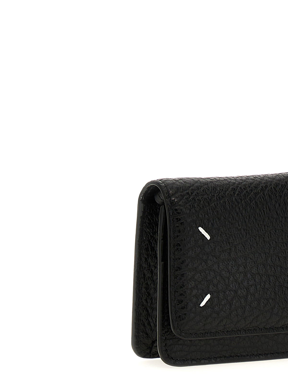 Maison Margiela Four Stitches Black Leather Wallet on Chain
