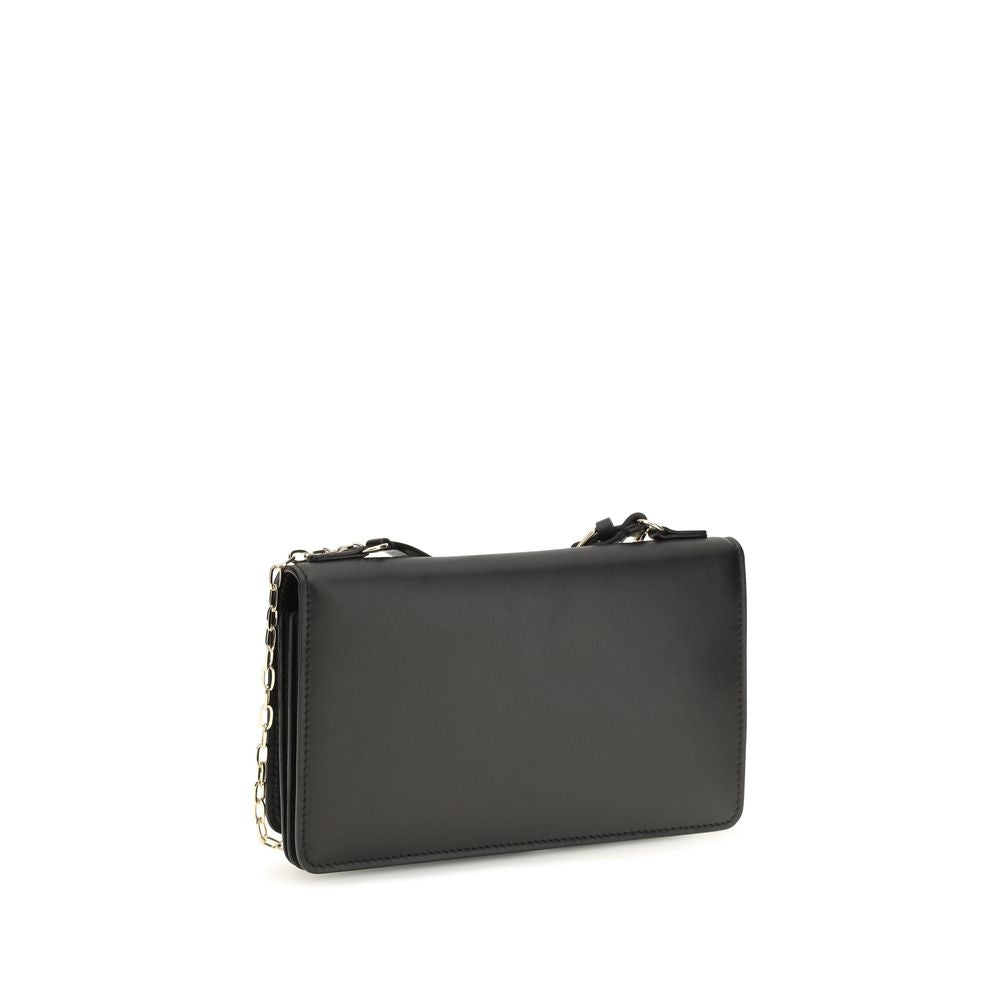 Fendi Peekaboo Black Calf Leather Wallet on Chain