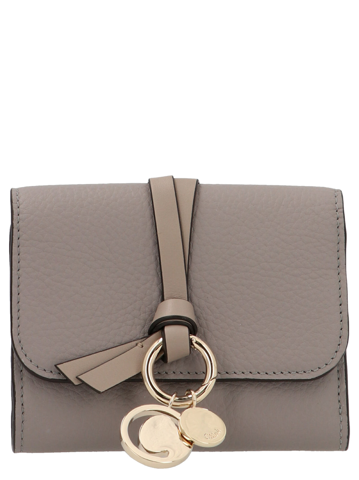 Chloé Alphabet Cashmere Grey Calf Leather Tri-Fold Wallet