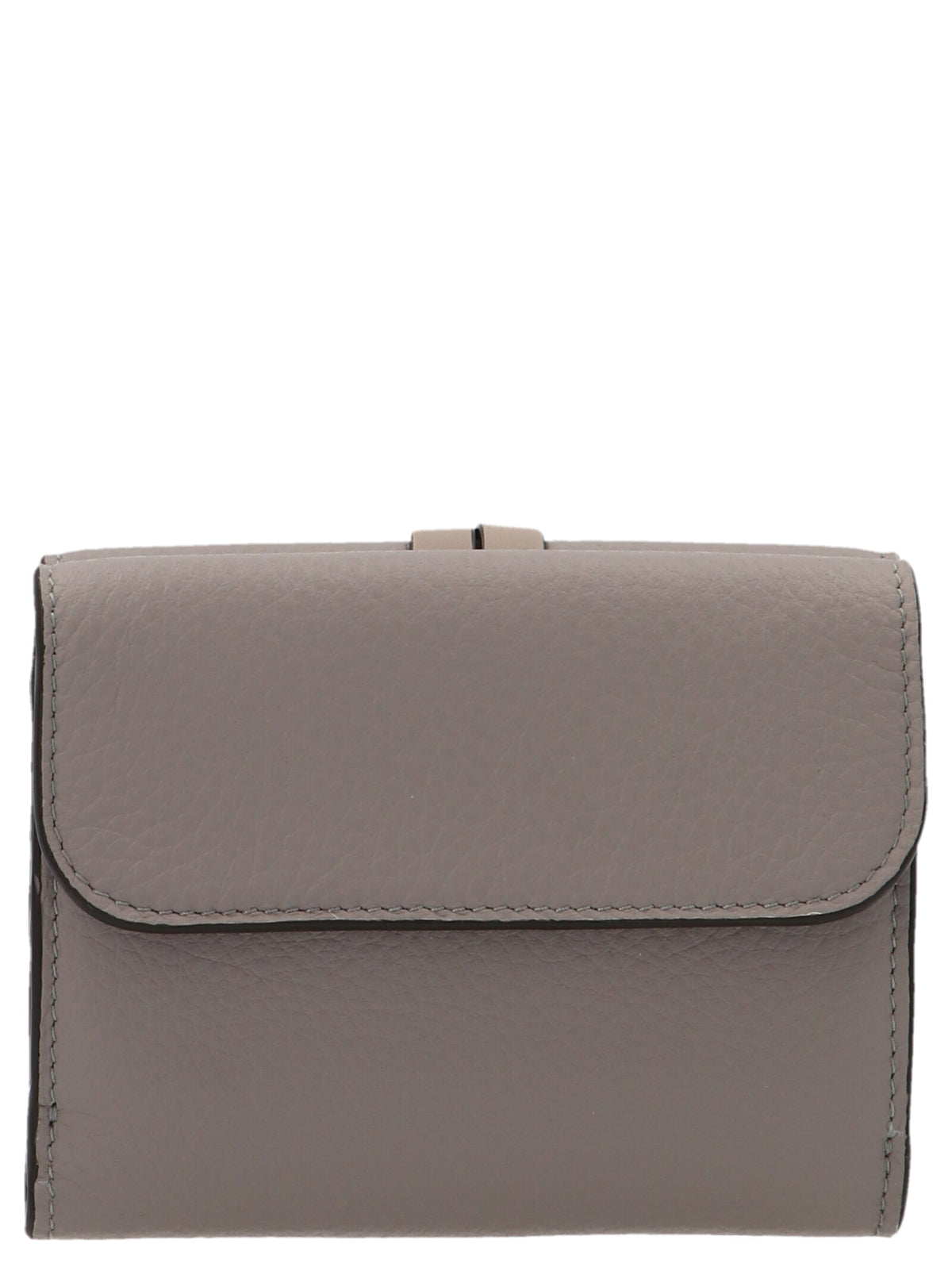 Chloé Alphabet Cashmere Grey Calf Leather Tri-Fold Wallet