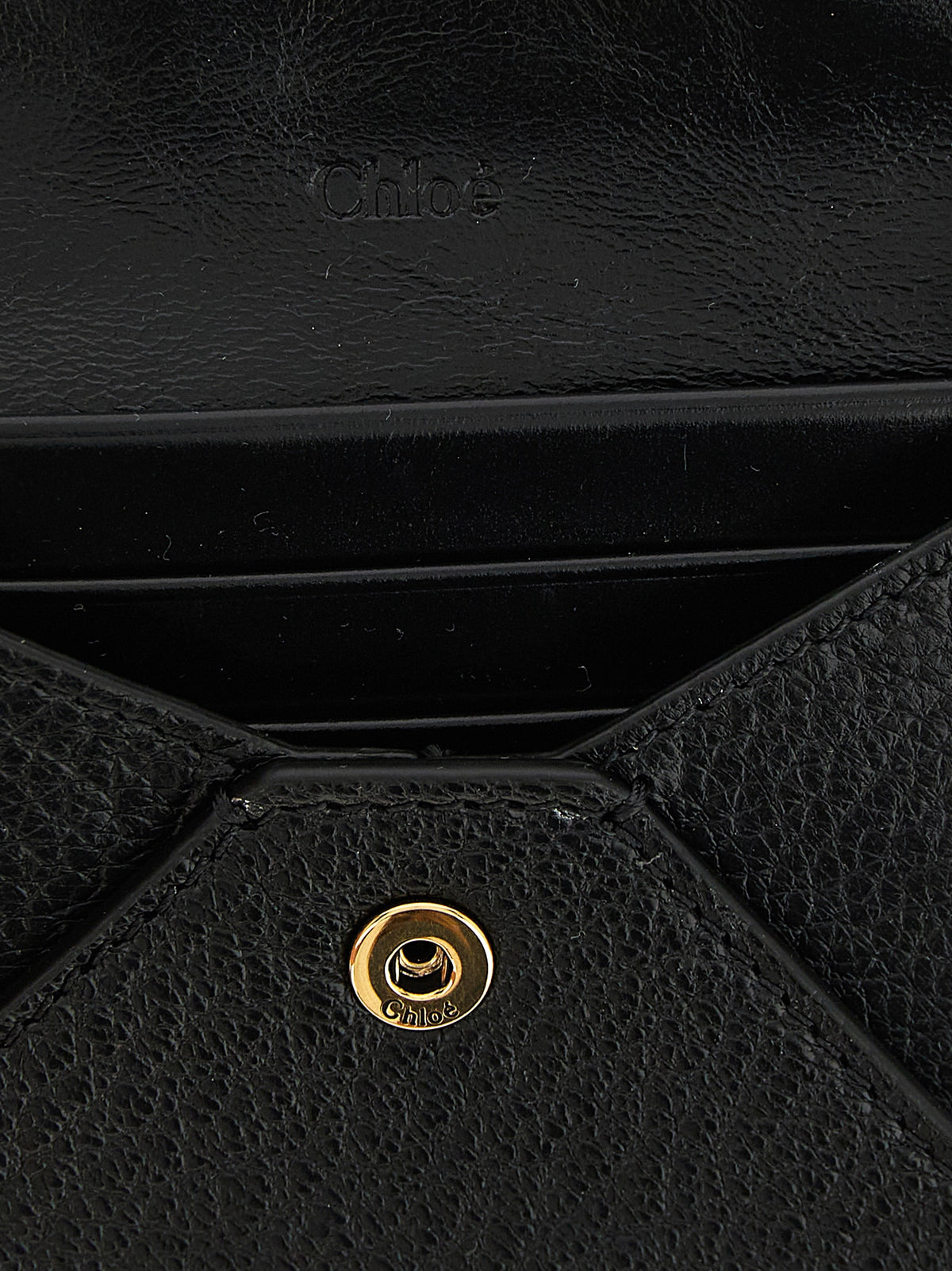 Chloé Envelope Black Goatskin Leather Cardholder