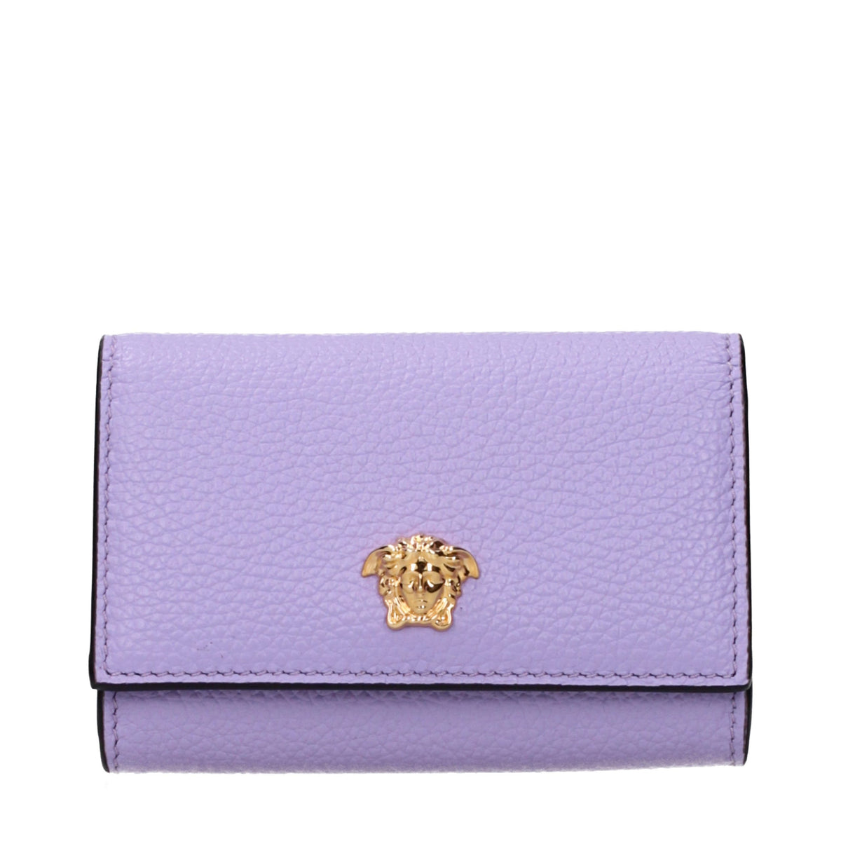 Versace La Medusa Lilac Leather Compact Wallet