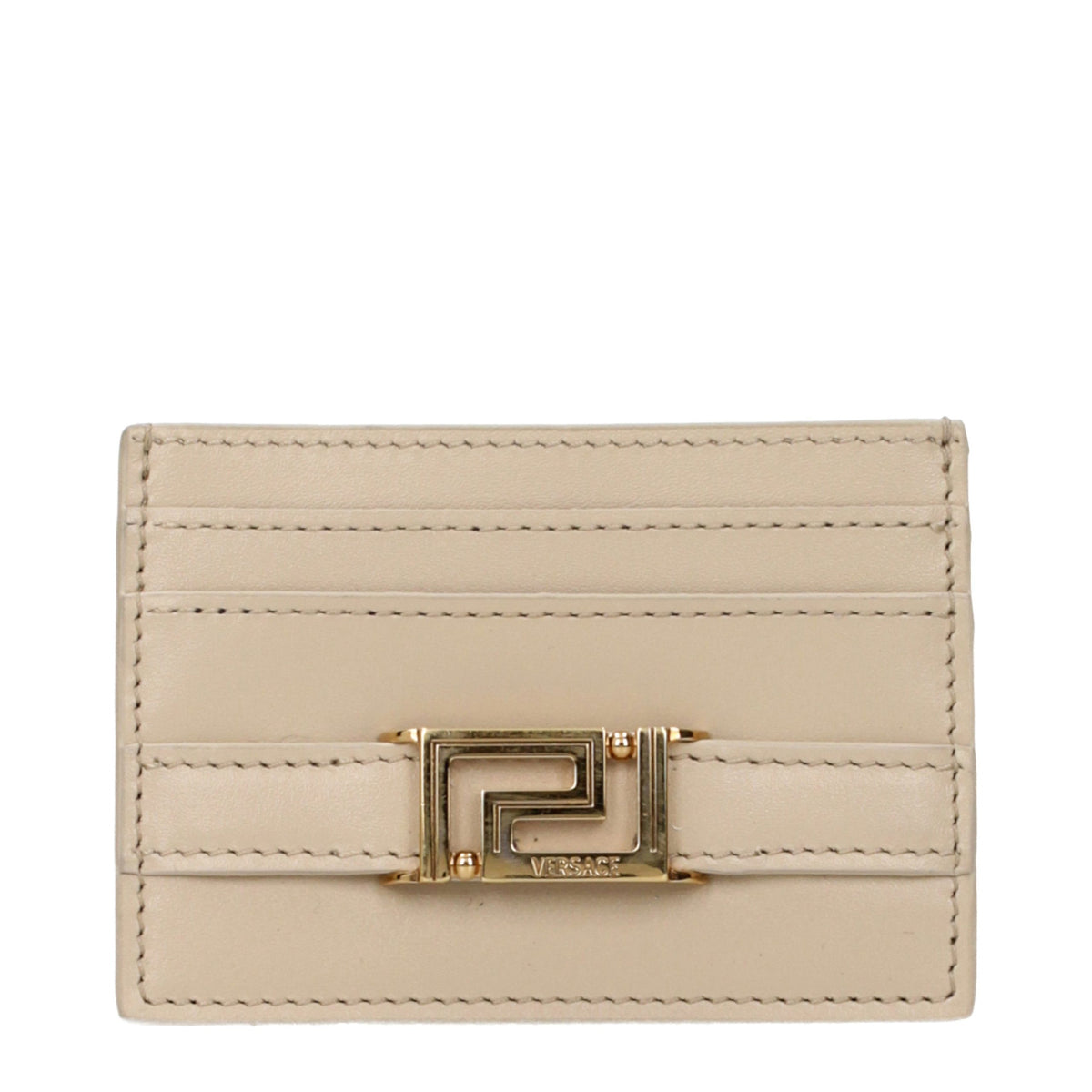 Versace Greca Goddess Beige Leather Cardholder