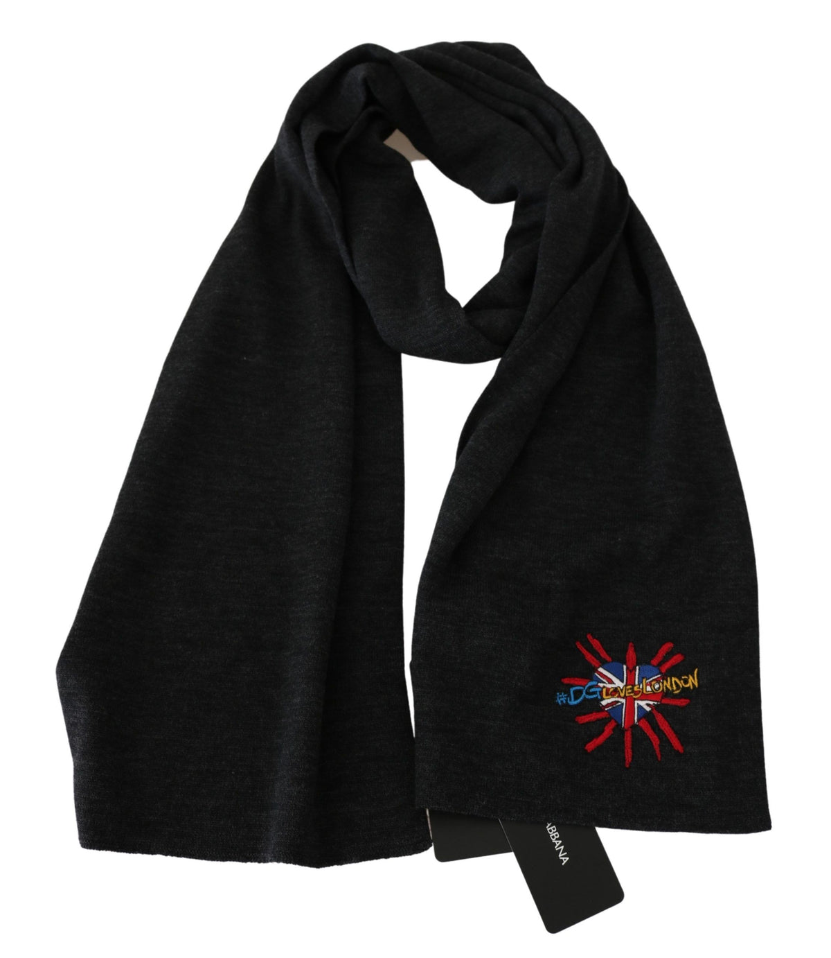 Dolce & Gabbana #DGLovesLondon Gray Wool Scarf
