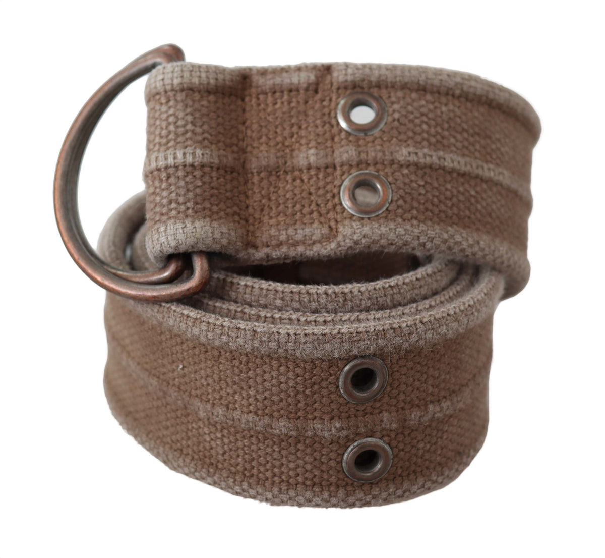Dolce & Gabbana Beige Leather Double-Ring Buckle Belt