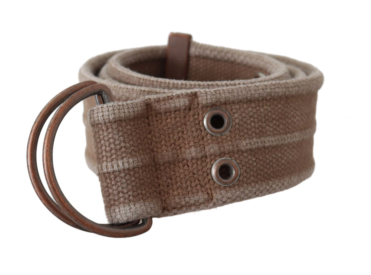 Dolce & Gabbana Beige Leather Double-Ring Buckle Belt