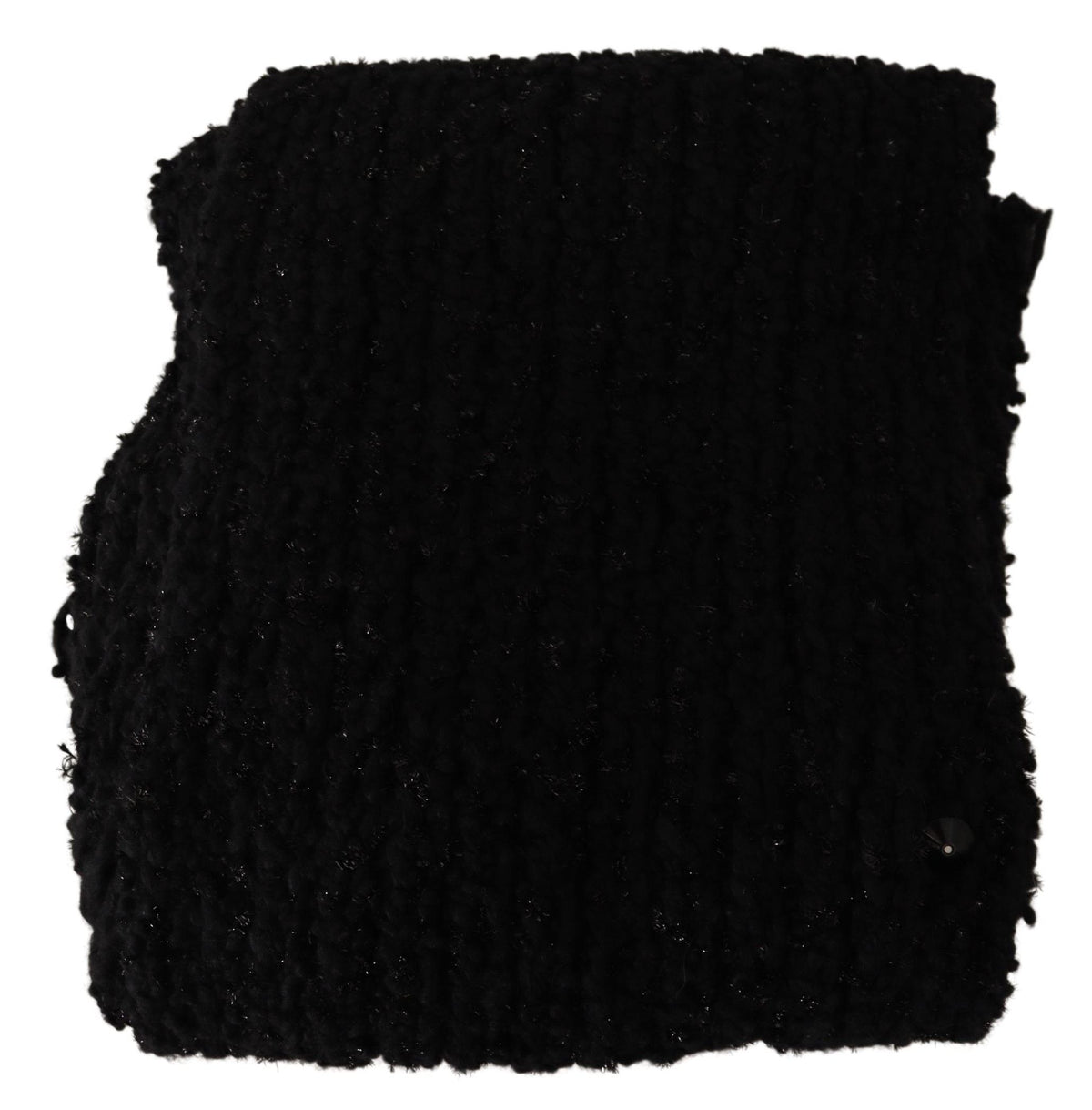 Dolce & Gabbana Black Wool-Blend Knit Scarf