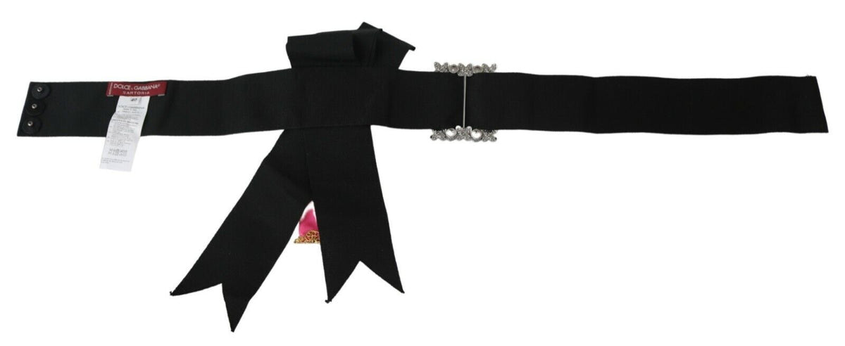 Dolce & Gabbana Black & Pink Floral Crystal-Embellished Corset Belt