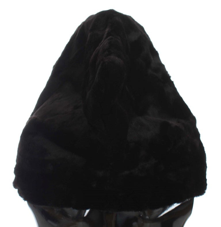 Dolce & Gabbana Black Weasel Fur Hooded Scarf