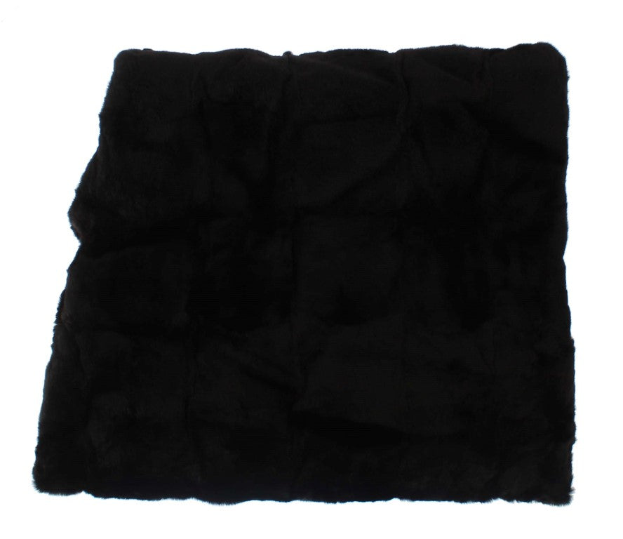 Dolce & Gabbana Black Weasel Fur Hooded Scarf