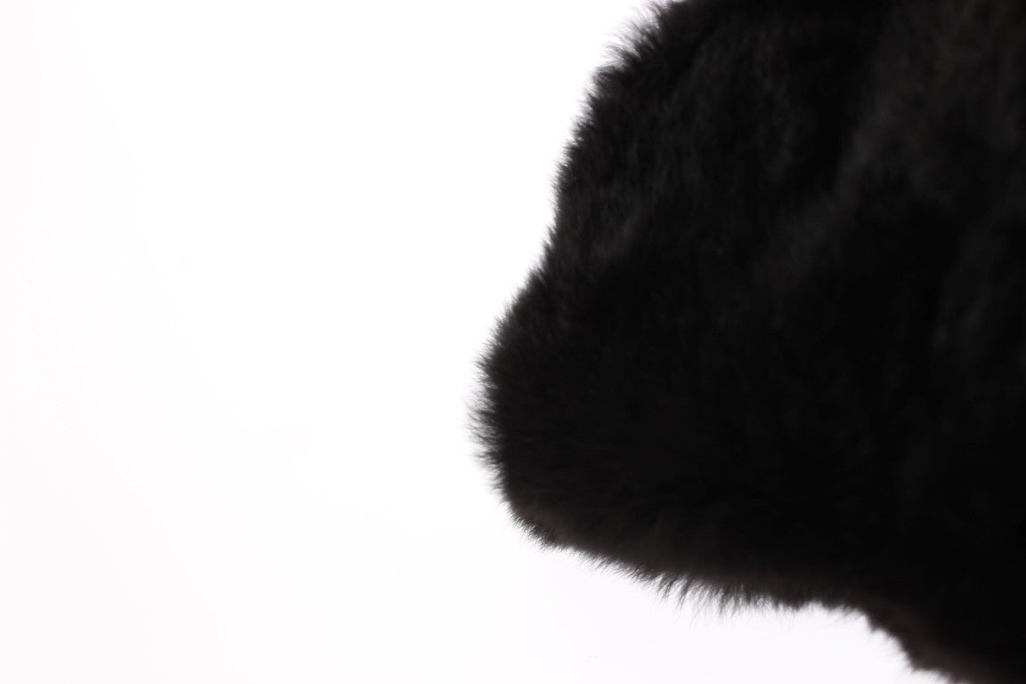 Dolce & Gabbana Black Weasel Fur Hooded Scarf