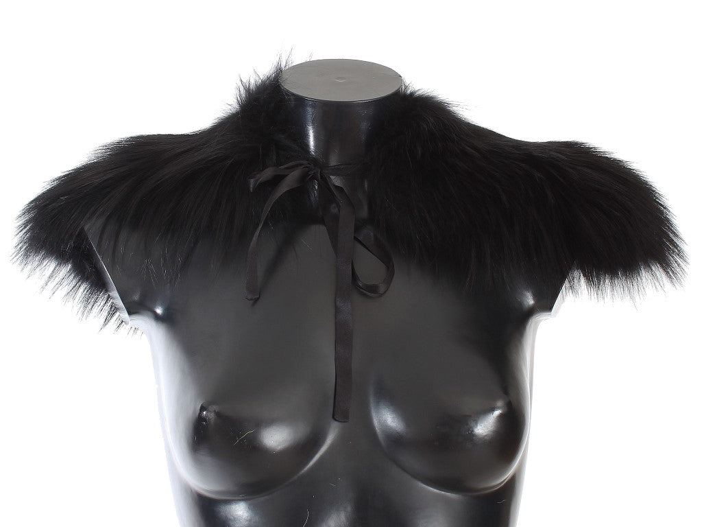 Dolce & Gabbana Black Fox Fur Collar