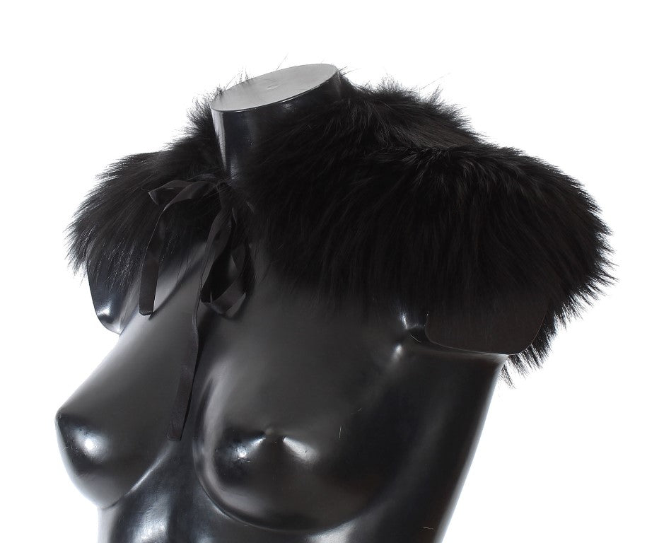 Dolce & Gabbana Black Fox Fur Collar