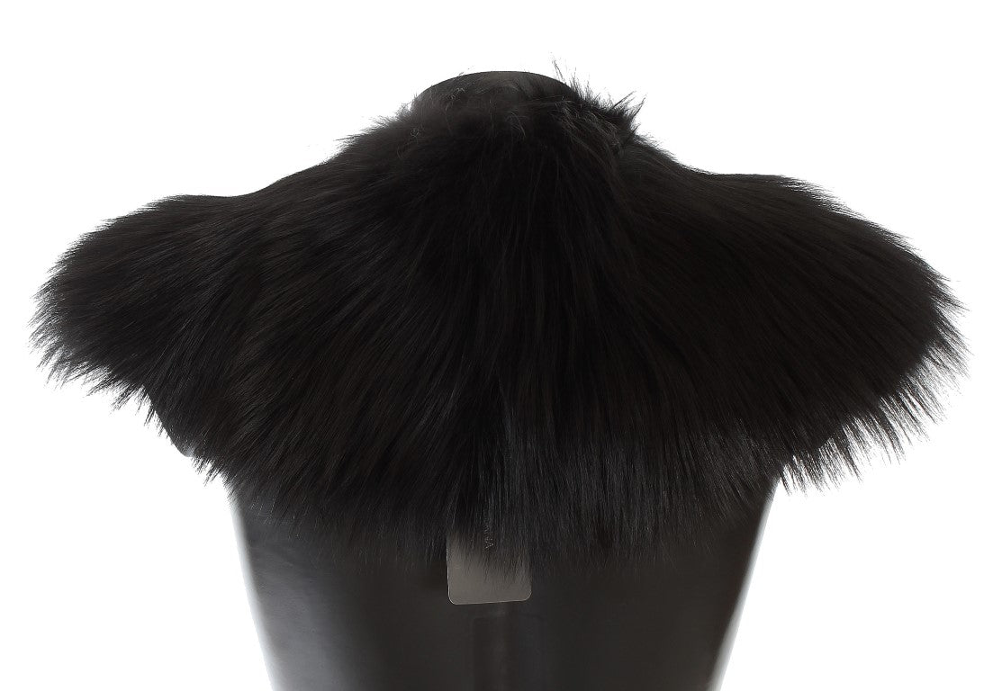 Dolce & Gabbana Black Fox Fur Collar