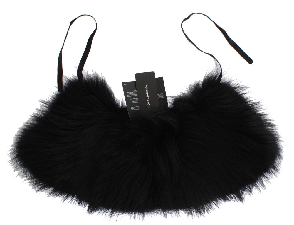 Dolce & Gabbana Black Fox Fur Collar