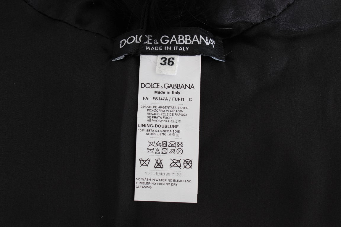 Dolce & Gabbana Black Fox Fur Collar
