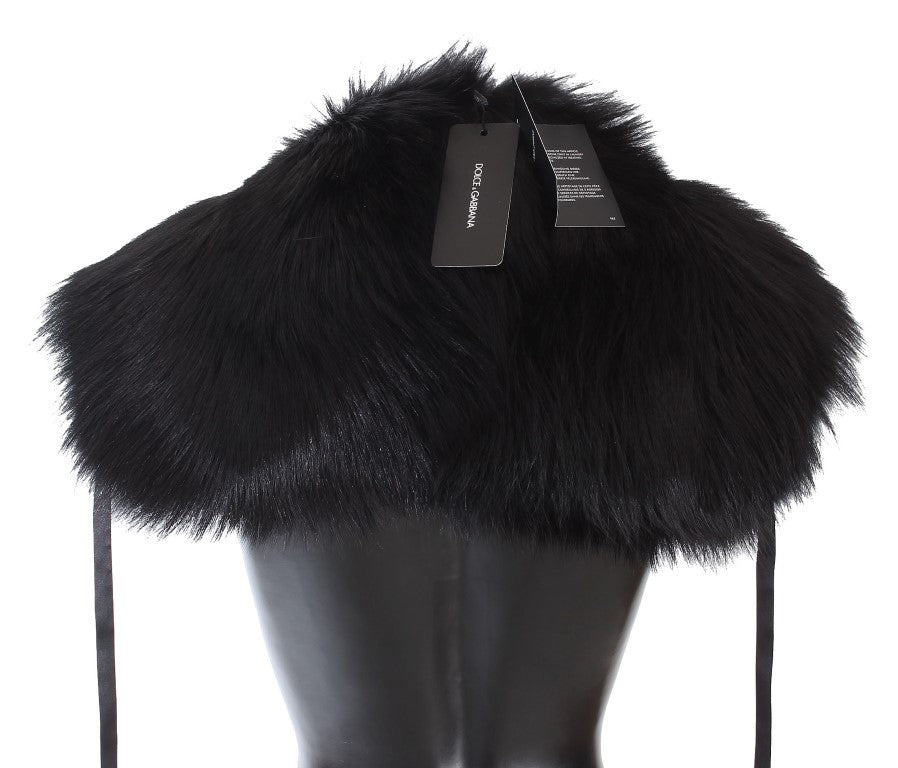 Dolce & Gabbana Black Fox Fur Shoulder Wrap