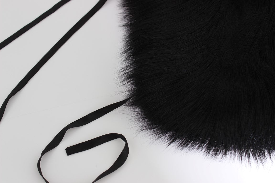 Dolce & Gabbana Black Fox Fur Shoulder Wrap