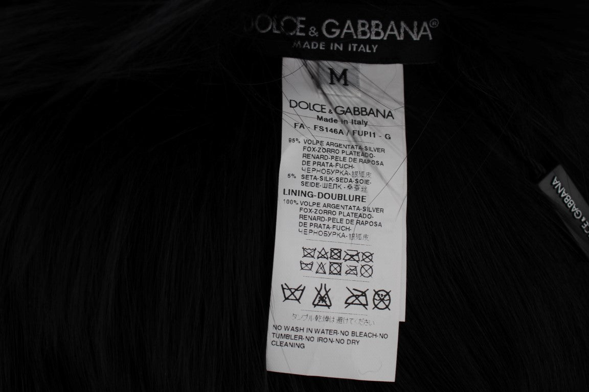 Dolce & Gabbana Black Fox Fur Shoulder Wrap