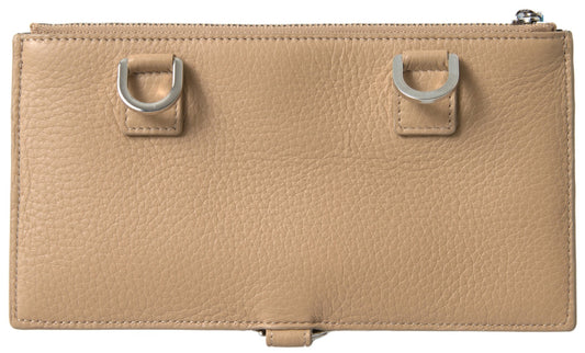 Dolce & Gabbana Beige Leather Shoulder Cardholder Wallet