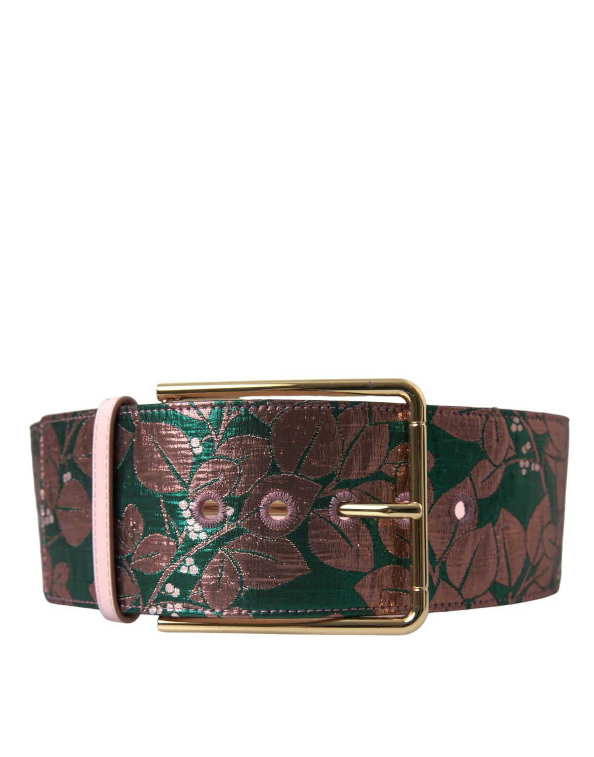 Dolce & Gabbana Multicolor Floral Jacquard Lurex Waist Belt