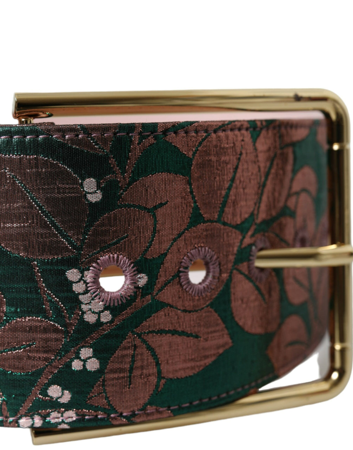Dolce & Gabbana Multicolor Floral Jacquard Lurex Waist Belt