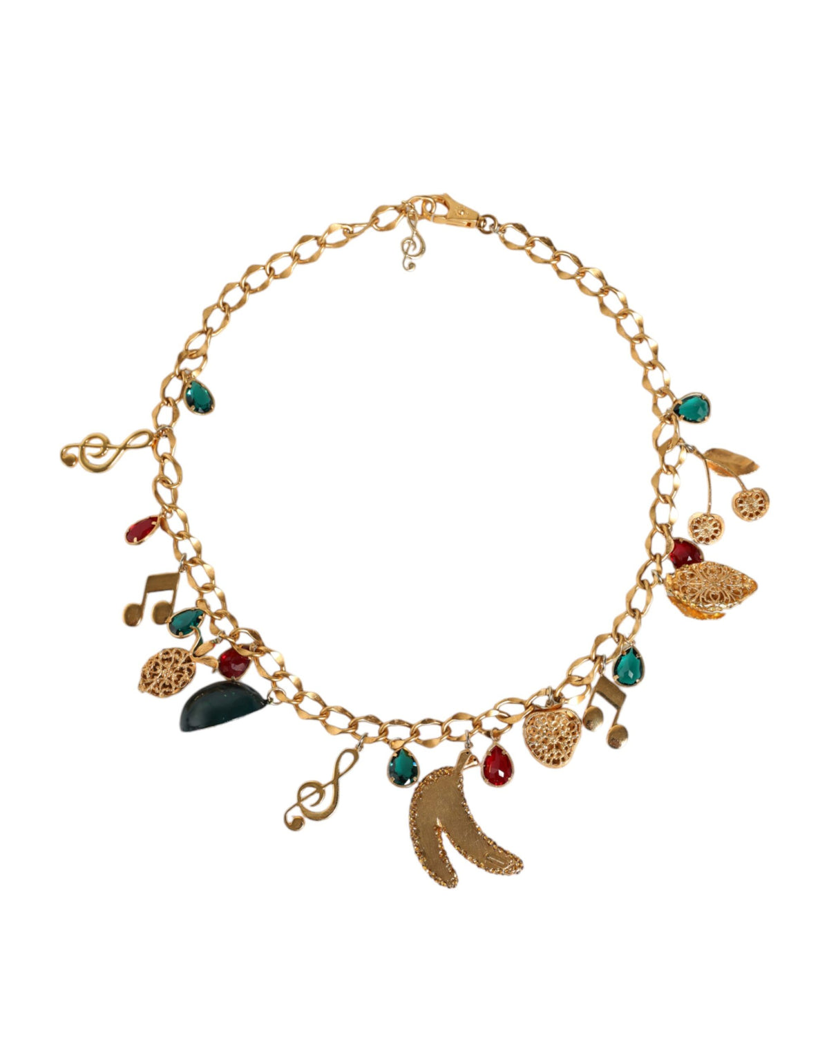 Dolce & Gabbana Gold-Tone Brass Fruity Crystal-Embellished Chain Belt