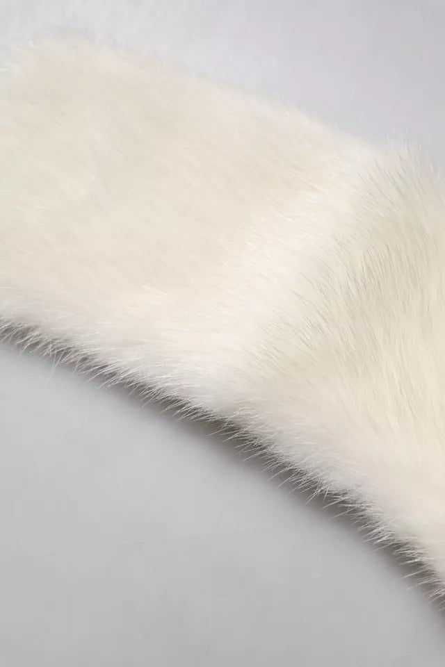 Dolce & Gabbana White Mink Fur Collar