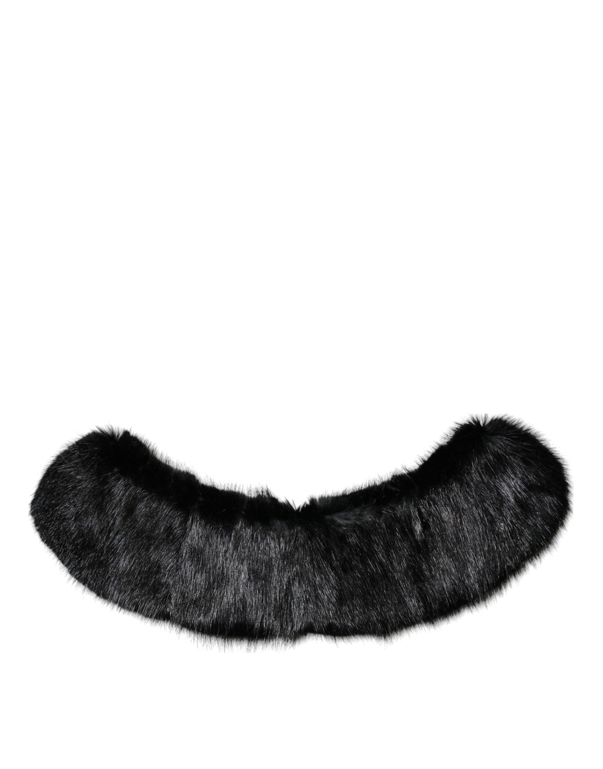 Dolce & Gabbana Black Rat Mousquet Fur Collar