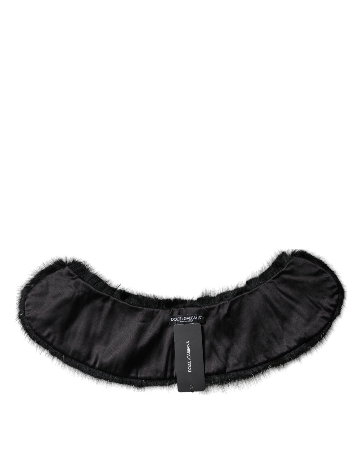 Dolce & Gabbana Black Rat Mousquet Fur Collar