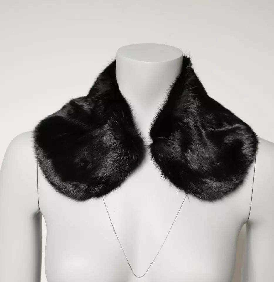 Dolce & Gabbana Black Mink Fur Collar