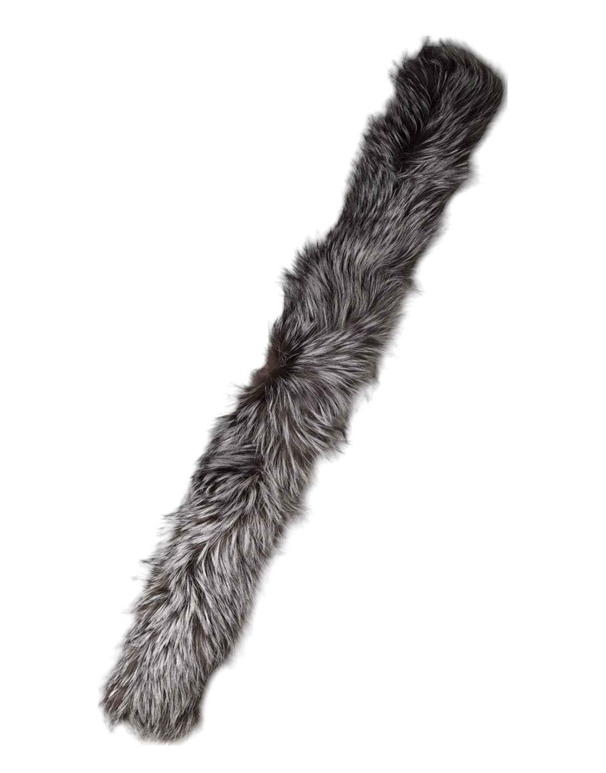 Dolce & Gabbana Gray Silver Fox Fur Collar
