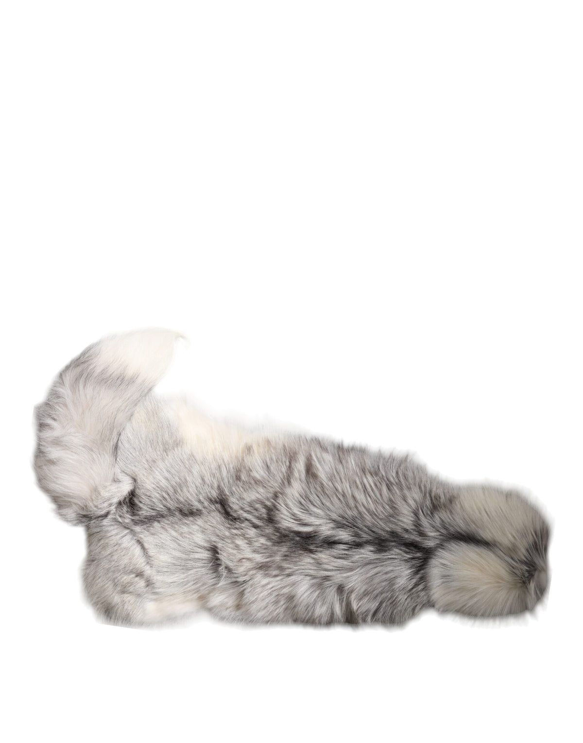 Dolce & Gabbana White Fox Fur Stole with Silk Lining