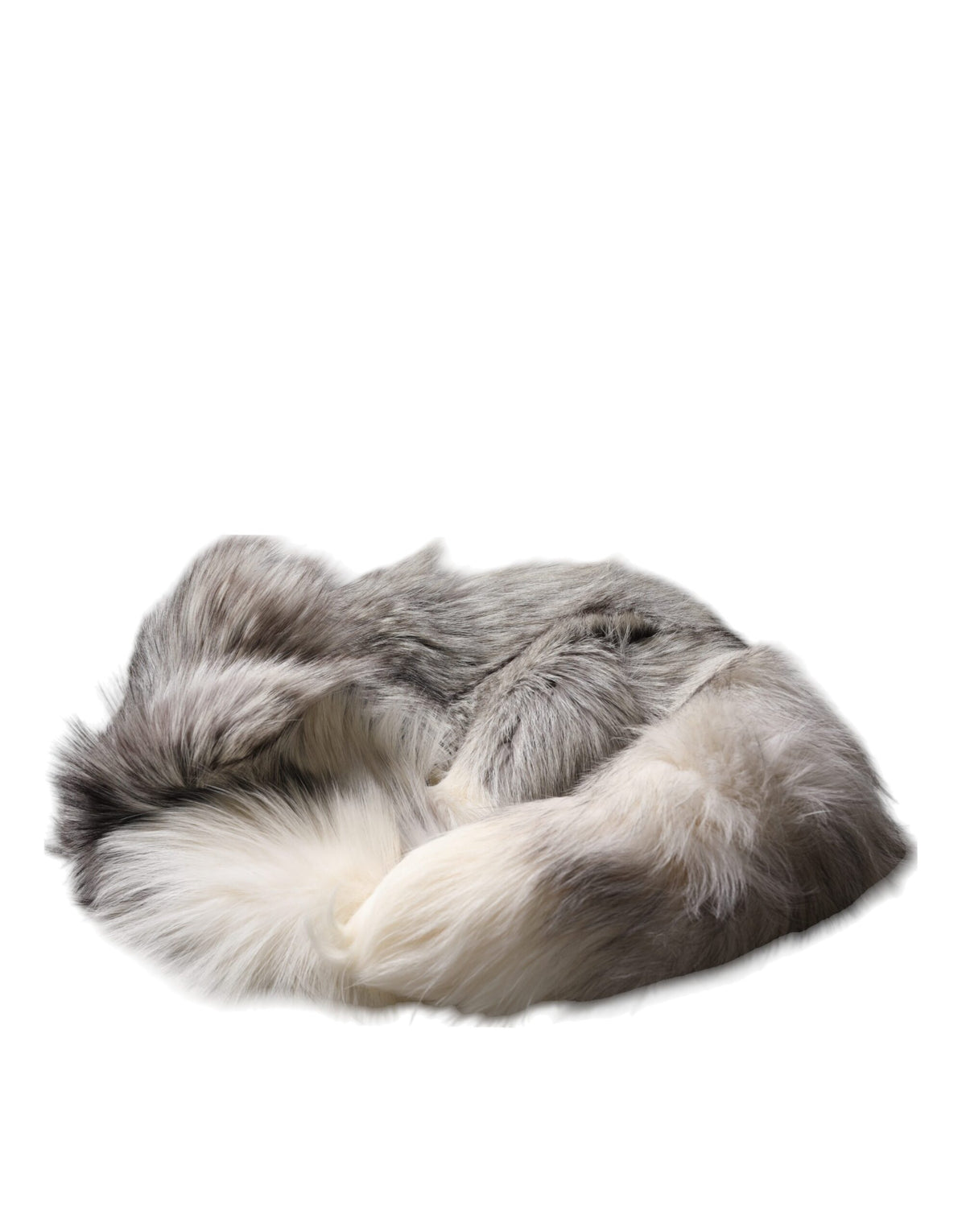 Dolce & Gabbana White Fox Fur Stole with Silk Lining