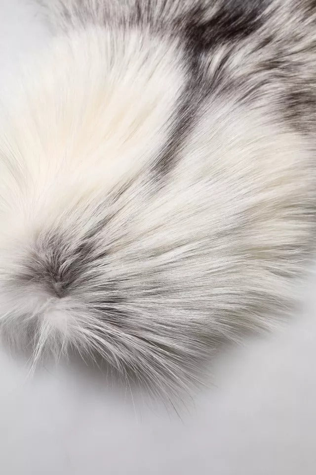 Dolce & Gabbana White Fox Fur Stole with Silk Lining